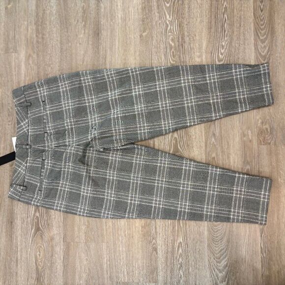 Banana Republic High Rise Tapered Ankle Crop Pants Women's Gray Plaid NWT sz 12 - Picture 10 of 13